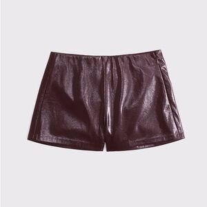 NWT Abercrombie Women's Burgundy Leather Shorts